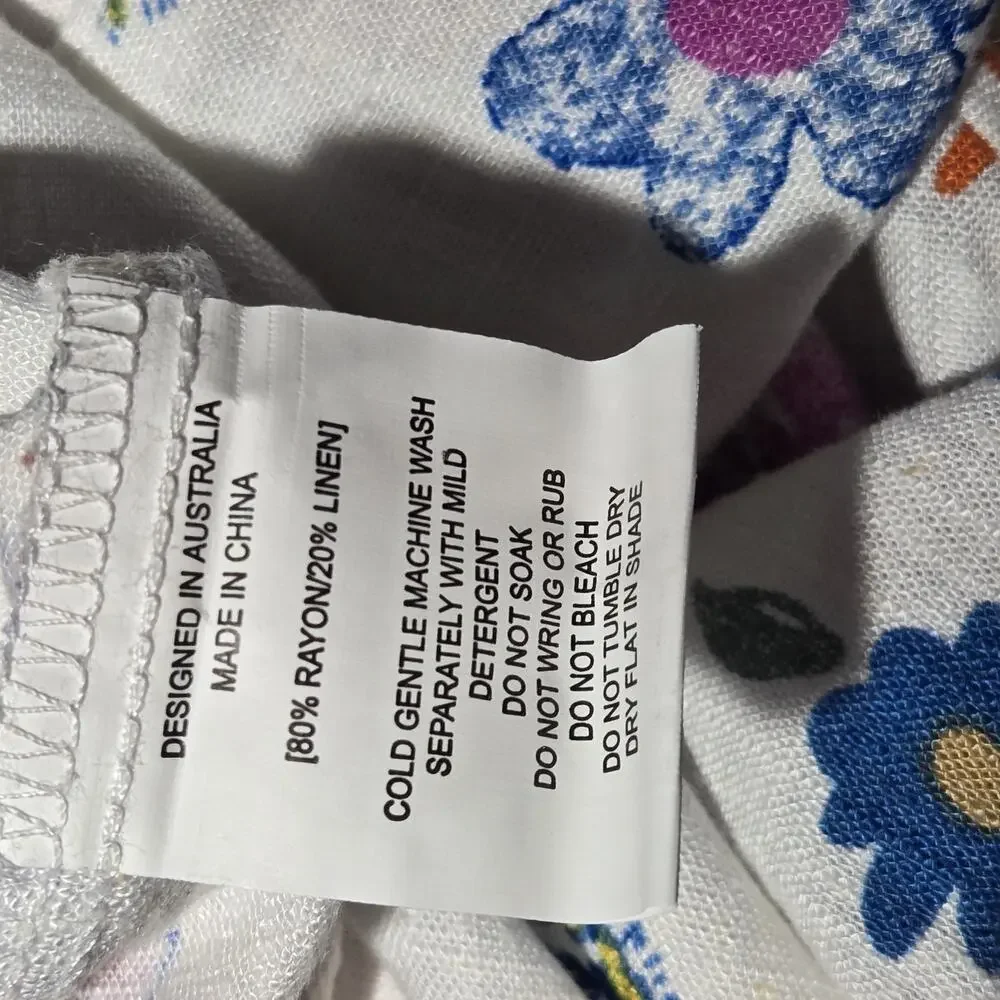 Label Of Love Anthropologie Womens XL Wide Leg Linen Blend Resort Pants Boho Art - Picture 9 of 12